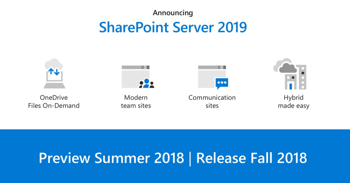 Announcing SharePoint Server 2019