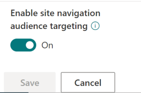 Audience Targeting in der Hub Navigation aktivieren