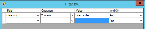 Ein Screenshot des Filterbildschirms auf einem Computer mit Optionen zur Fehlerbehebung.