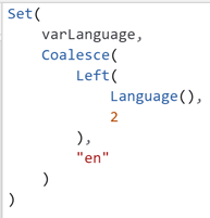 Code-Beispiel für das Auslesen der Sprache