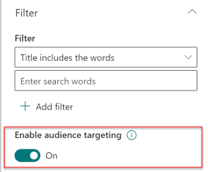 Screenshot aus SharePoint: Aktivierung von Audience Targeting