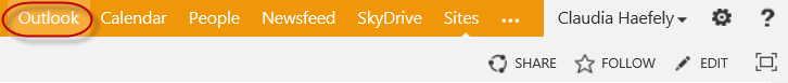 Eine orangefarbene Schaltfläche mit einer orangefarbenen Schaltfläche darauf, die das Einbinden von Konten in Outlook und Office 365 ermöglicht.
