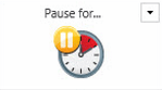 Eine Uhr mit dem Wort Pause für, die in einem Timer-Job verwendet wird.