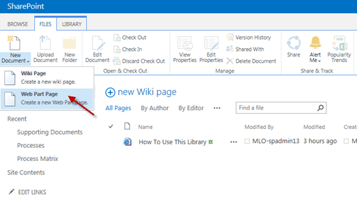 Erfahren Sie, wie Sie mithilfe der Webpart-Funktion ein neues Dokument in Outlook 2013 erstellen.
