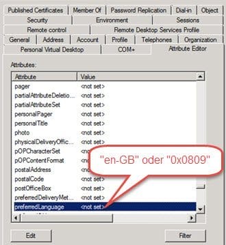 Ein Screenshot der Automatisierung von Engbo mit den Spracheinstellungen von Office 365.