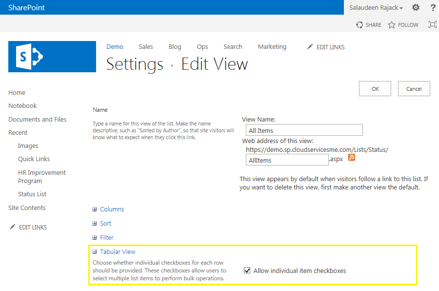 quick edit greyed out in sharepoint 2013
