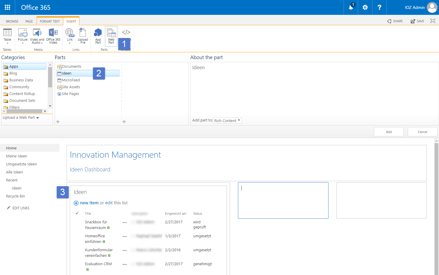 Informationsmanagement Dashboards in SharePoint