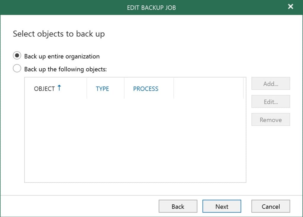 Veeam Backup: Select Objects