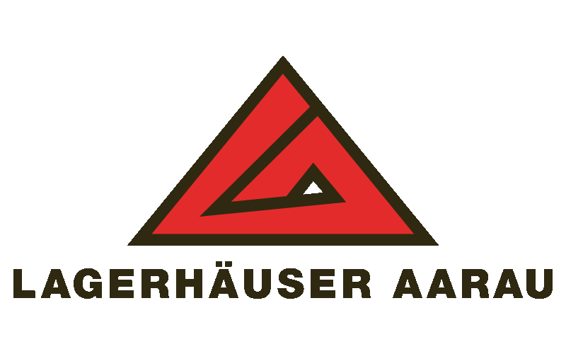 Das Logo für Lagerhauser Arau mit dem Aarauer Stadtbild.