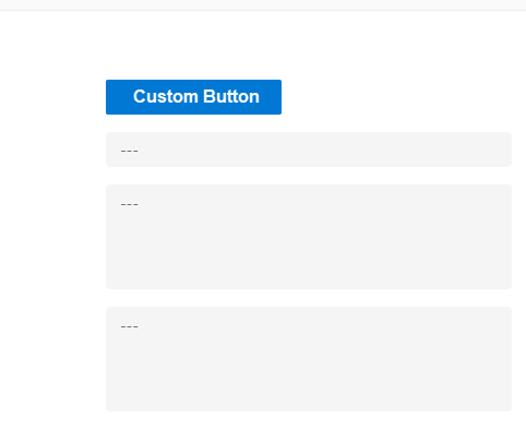 Screenshot aus einem CRM-System mit einem Button zum Öffnen der Custom Page mit der Tabelle